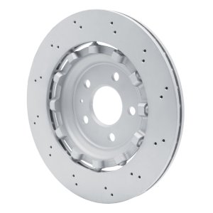 Audi RS5 Brake Rotor (1) - Rear - R1 Concepts - Hi-Carbon Alloy GEOMET Coated Rotor - Drilled - `13-`15